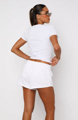 You Left Me Shorts White