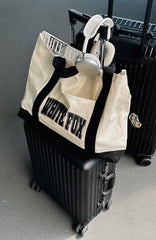 Decade Classics Varsity Tote Bag Cream/Black